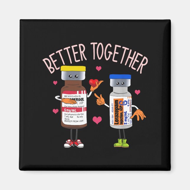 Imán Better-together Haldol Ativan Icu Nurse Valentine' (Frente)