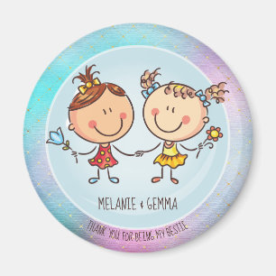 Imán BFF lindo Besties Kawaii regalos para Chicas amigo