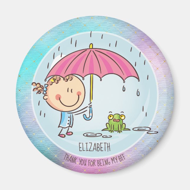 Imán BFF lindo Besties Kawaii regalos para Chicas amigo (Frente)