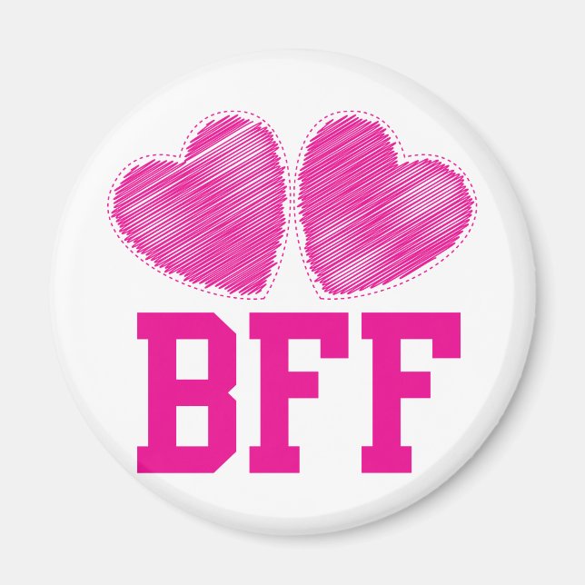 Imán BFF Mejor Amigos para siempre con corazones amoros (Frente)