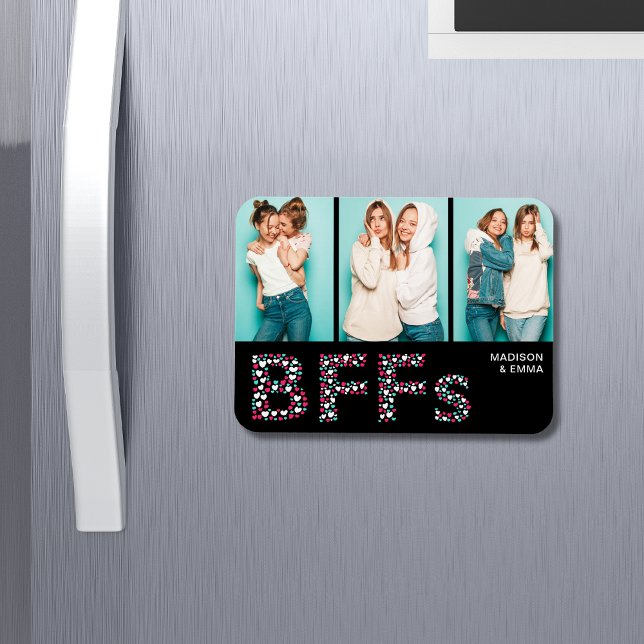 Imán BFFs Best Friends Photo Personalized Name Girly (Subido por el creador)