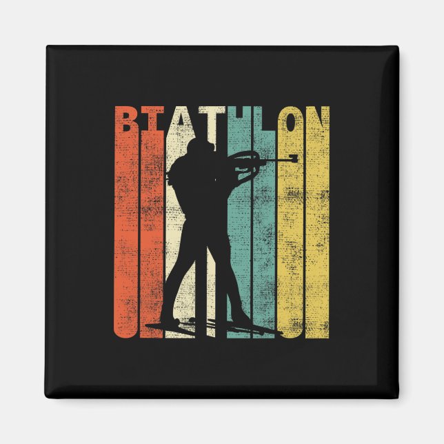 Imán Biatleta Retro Vintage (Frente)