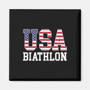Imán Biatlonista De Bandera De Estados Unidos - Biatlón