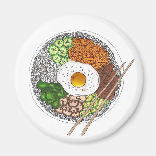 Imán Bibimbap Cocina coreana Cocina Cocina Rice Huevo D