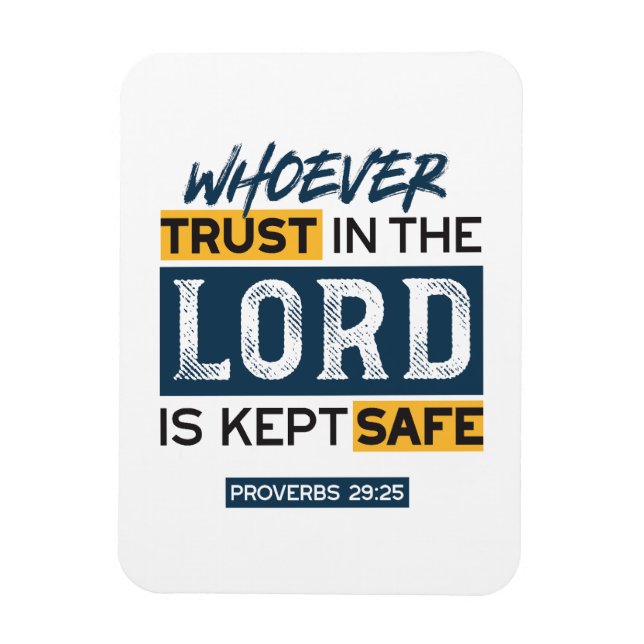 Imán Bible Quote Art - Proverbs 29:25 Trust in God (Vertical)