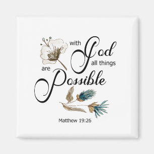 Imán BIble verse con Dios todas las cosas son posibles