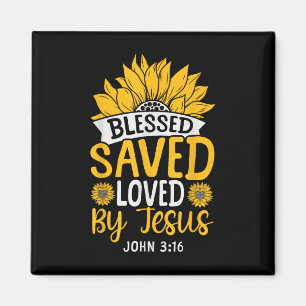 Imán Biblia cristiana Verse Faith Dios Flor John 3_16 B