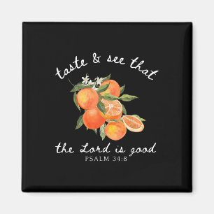 Imán Biblia de flores de fruta Naranja cristiana versus