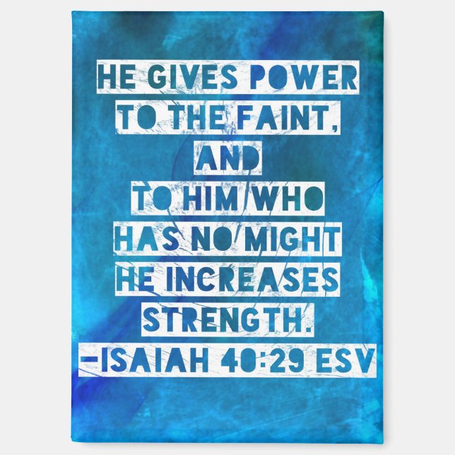 Imán Biblia Verse Isaiah 40:29 Postcard (Anverso)