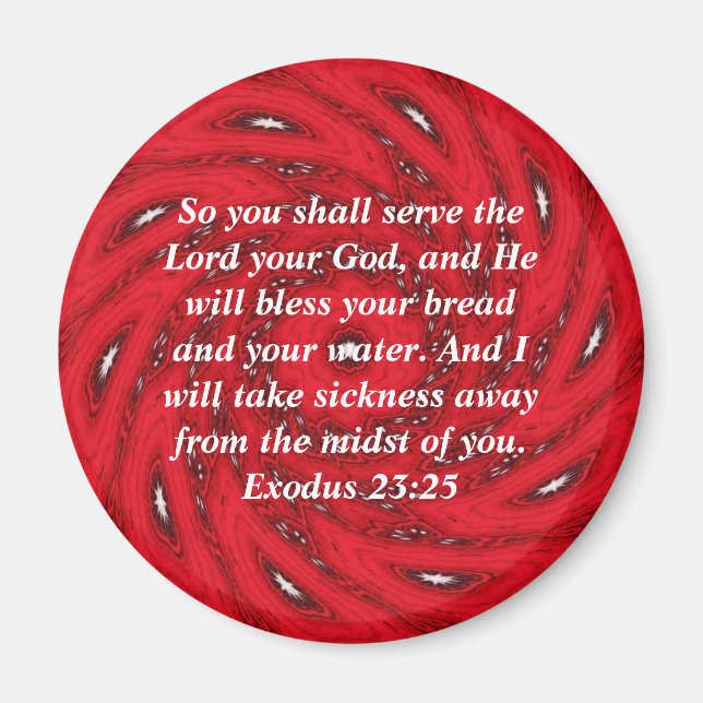 Imán Biblia Verses Curación De Escritura Cita Exodo 23: (Frente)