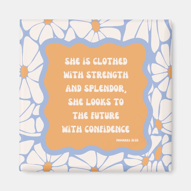 Imán Biblia versus cita Inspiradora Escritura Daisy (Frente)