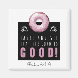 Imán Bíblica linda salmo 34:8 con anillos rosados