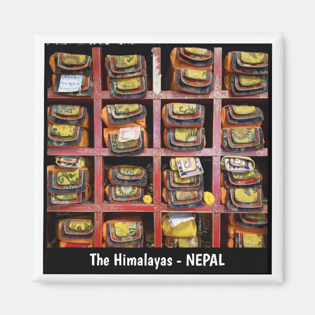 Imán Biblioteca budista, libros de texto tibetanos - Ne (Frente)