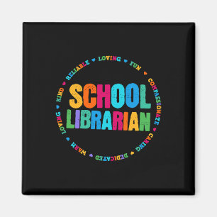 Imán Biblioteca escolar Tee Rainbow Colorful Library El