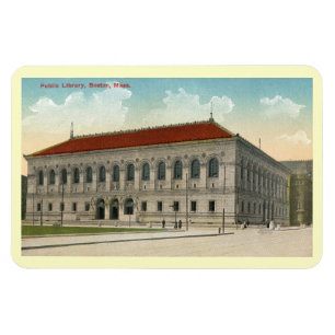 Imán Biblioteca Pública, postal de la época de Boston 1
