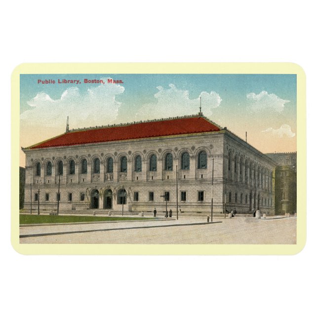 Imán Biblioteca Pública, postal de la época de Boston 1 (Horizontal)