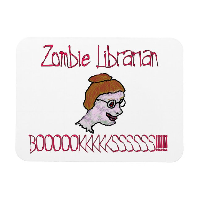 Imán Bibliotecaria Zombie (Horizontal)