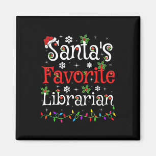 Imán Bibliotecario Navidad El bibliotecario favorito de