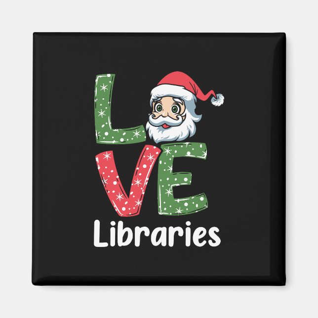Imán Bibliotecas de amor de regalo de Navidad Cute Sant (Frente)