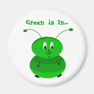 Imán Bicho Verde Divertido