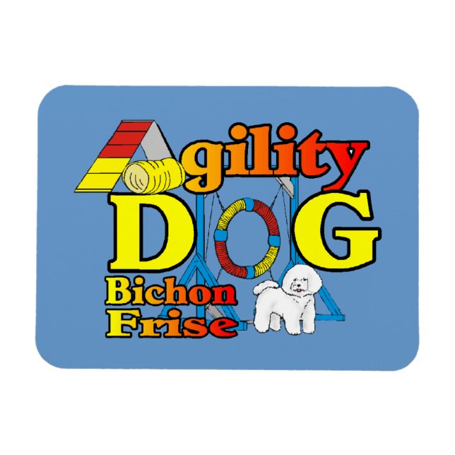Imán Bichon Frise Agility (Horizontal)