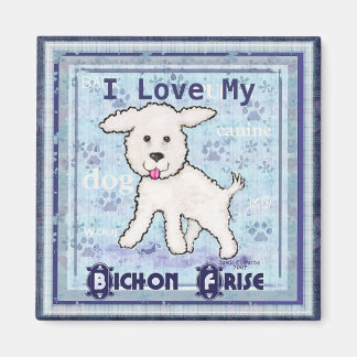 Imán Bichon Frise Puppy Dog Art Magnet