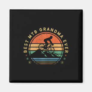Imán Bici de montaña para mujeres Retro en bicicleta Vi