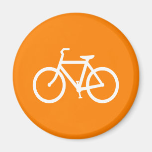 Imán Bicicleta blanca y naranja