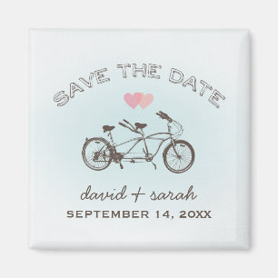Imán Bicicleta Blue Tandem Save the Date Magnet