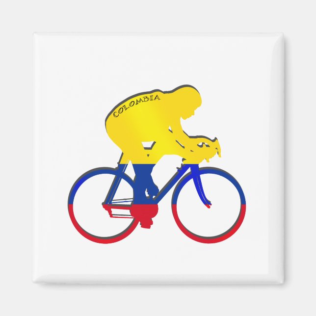 Imán Bicicleta de la bandera colombiana (Frente)