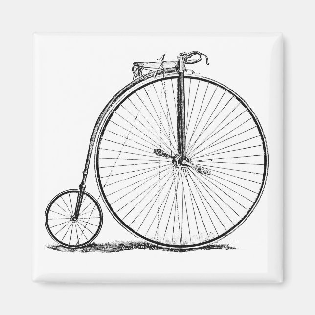 Imán Bicicleta de rueda alta Penny Farthing (Frente)