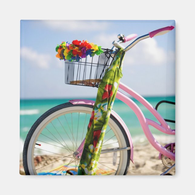 Imán Bicicleta En La Playa | Miami, Florida (Frente)