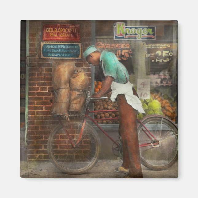 Imán Bicicleta - Entregando comestibles 1938 (Frente)