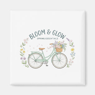 Imán Bicicleta Floral Vintage Bloom & Glow Estética de 