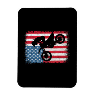 Imán Bicicleta Sucia Bandera Estadounidense Motocross B