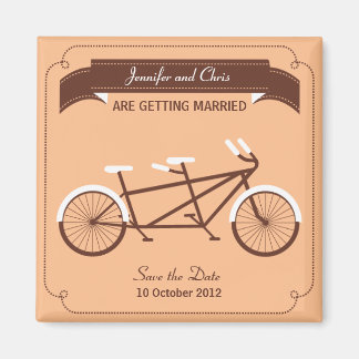 Imán Bicicleta tándem Beige moderno salva la fecha