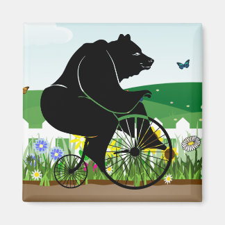 Imán Bicicleta Vintage de Bear Riding
