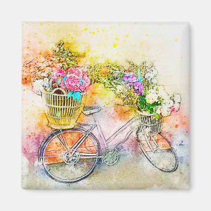 Imán Bicicleta y flores