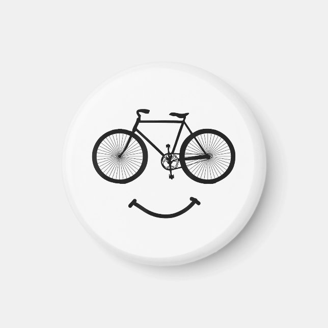 Imán Bicicleta y sonrisa camiseta ciclismo Tee Shirt Bl (Frente)