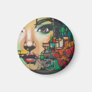 Imán Bicicletas en la pared del graffiti