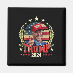 Imán Biden con camisa de sombrero rojo Trump divertido 