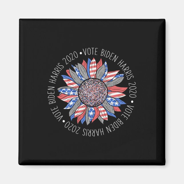 Imán Biden Harris 2020 Cute Rojo Azul Girasol Sh (Frente)