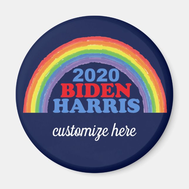 Imán Biden Harris 2020 Personalizado arcoiris (Frente)
