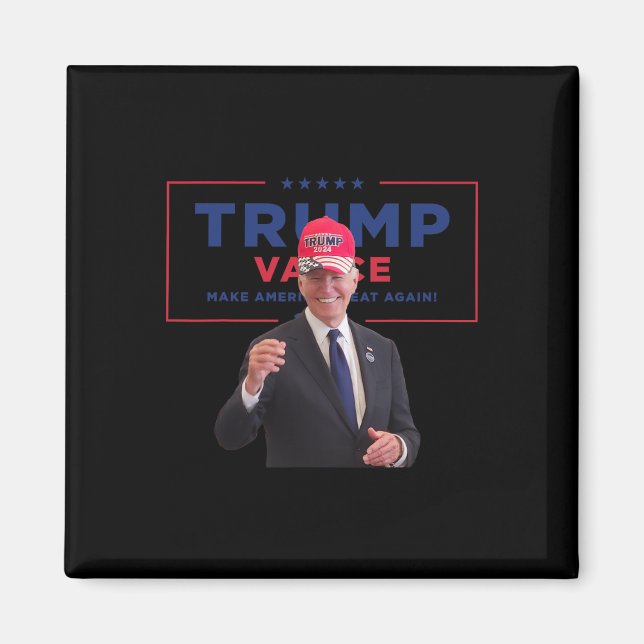 Imán Biden Wee Mega Cap Trump Vance Haz la felicidad no (Frente)