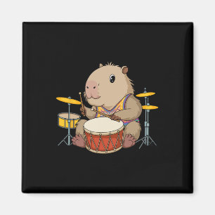 Imán Bidones de Capibara Tocando tambores Roedores Funn