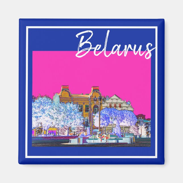 Imán Bielorrusia Grodno City View Architecture Magnet (Frente)