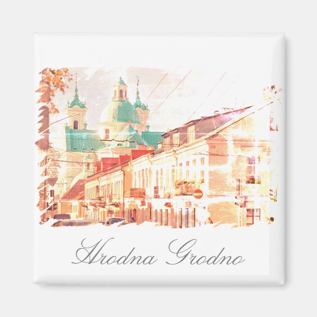 Imán Bielorrusia Hrodna Grodno Architecture Magnet (Frente)