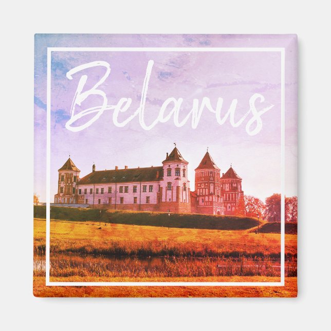 Imán Bielorrusia Mir Castle Architecture Nature Magnet (Frente)