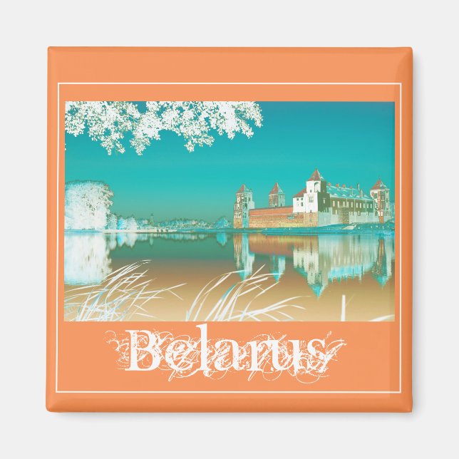 Imán Bielorrusia Mir Castle Architecture Nature Magnet (Frente)