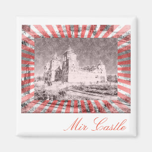 Imán Bielorrusia Mir Castle Architecture Painting Magne